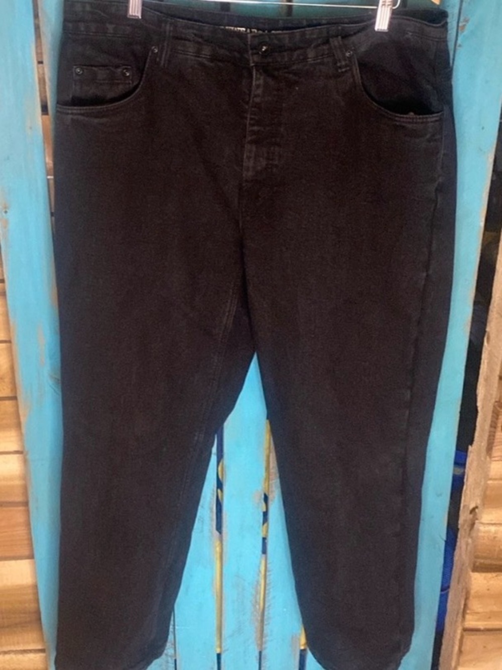 Smith’s Workwear black straight stretch jeans size 38x30 thick fabric